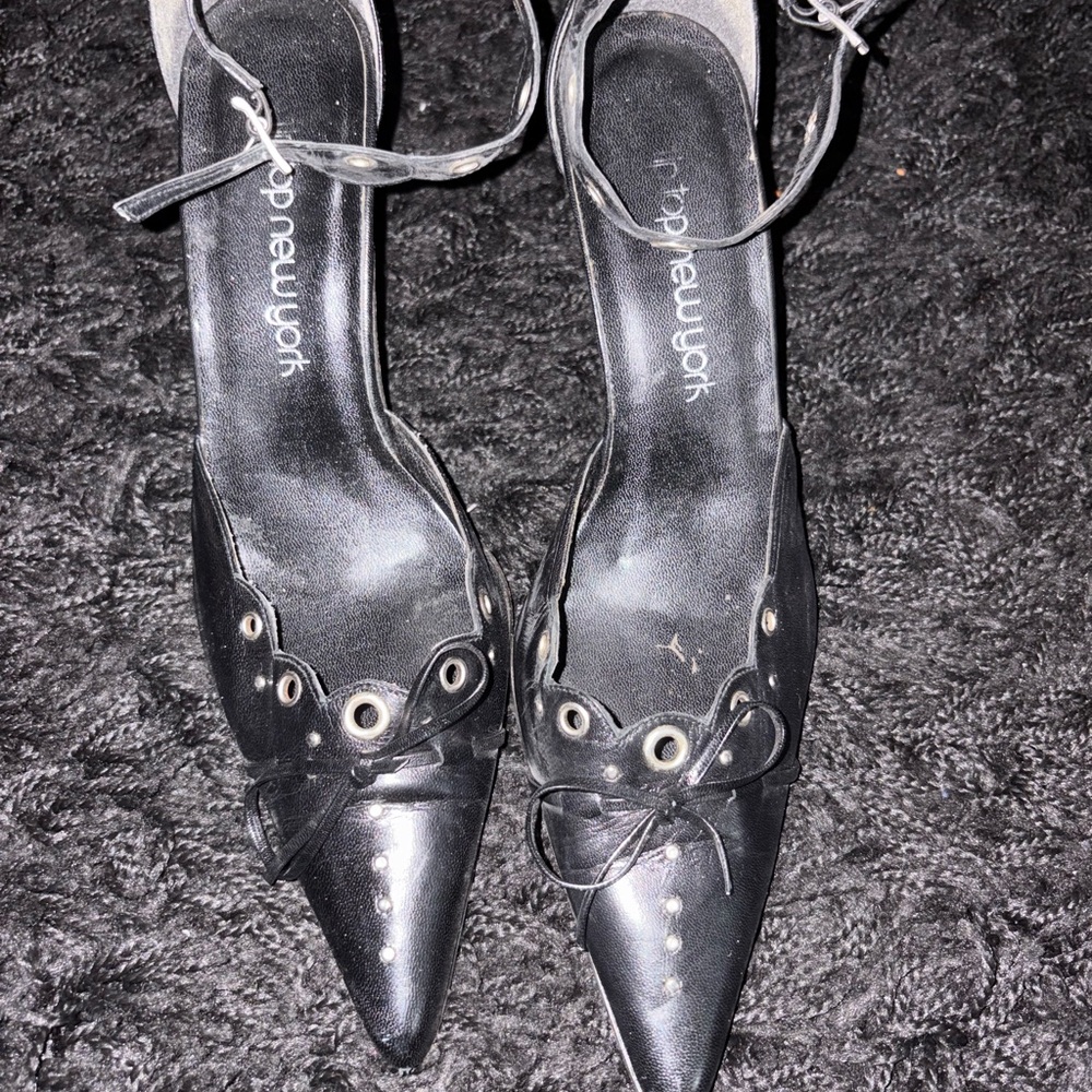 Tip Top New York Black Lace-Up Heels
